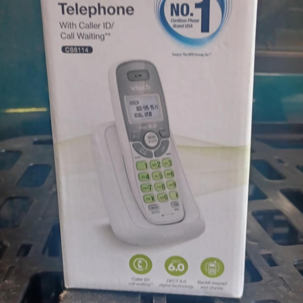 Cordless Phone with Caller ID - White and Gray